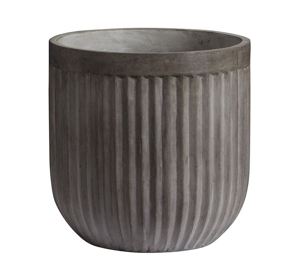 Concrete Fluted Planter Grey